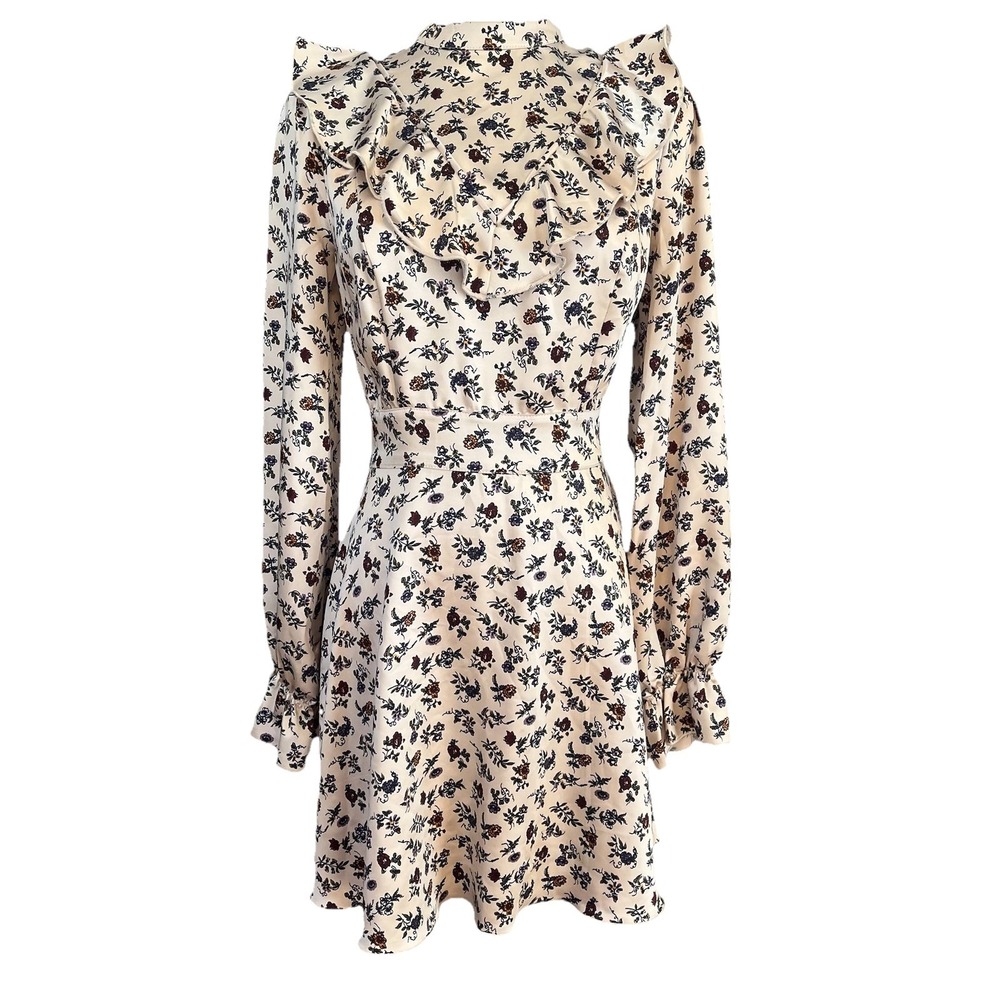 Women's Lauren Ashley X UO Mini Satin Floral Ruffled Twee Cottagecore Dress S-P‎